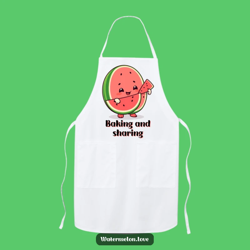 Funny Sharing Watermelon Apron: Hilarious Fruit Character for Generous Cooking