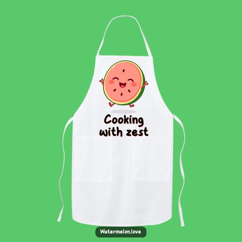 Funny Watermelon Slice Joyful Bounce Apron: Cook with Comedy and Summer Fun