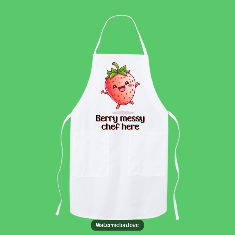 Funny Kawaii Strawberry Jump Apron: Cook Up Some Laughs in Style