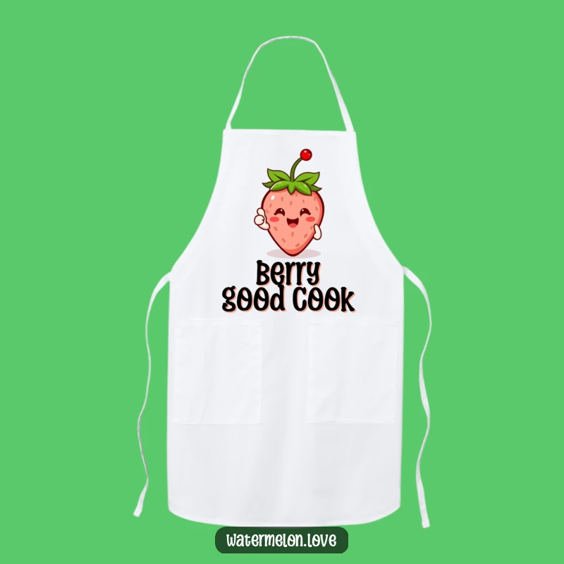 Funny Strawberry Chef Apron - Cook with a Fruity Thumbs Up!
