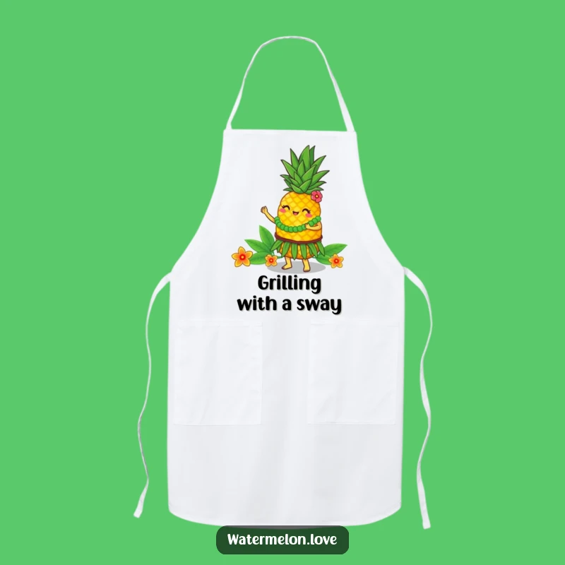 Funny Hula Pineapple Apron: Tropical Dancer Kitchenware, Hilarious Gift!