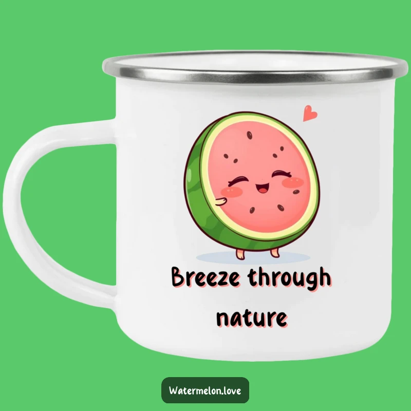 Funny Wobbly Watermelon Camping Mug - Outdoor Cup for Relaxing Adventures
