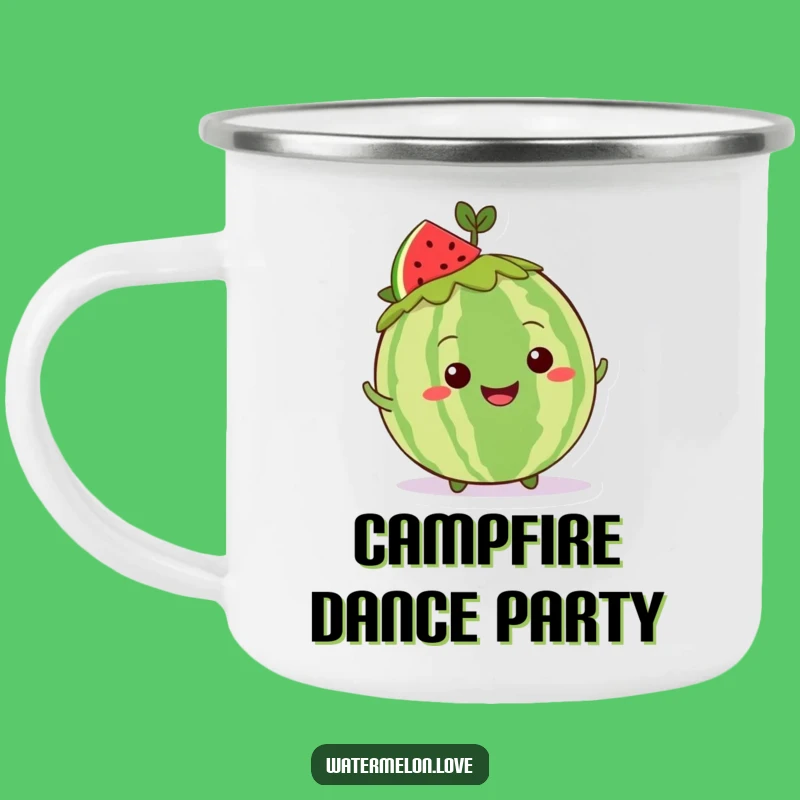 Funny Kawaii Watermelon Shimmy Camping Mug - Grinning Outdoor Fun Gift