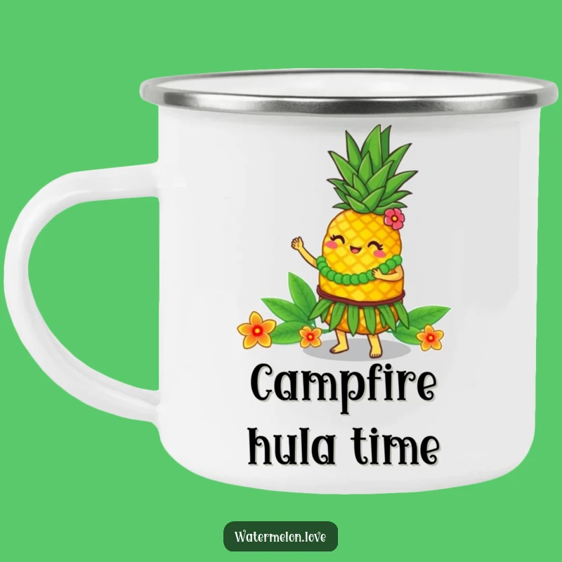 Funny Hula Pineapple Camping Mug: Tropical Fruit Drinkware, Outdoor Hilarious Gift!