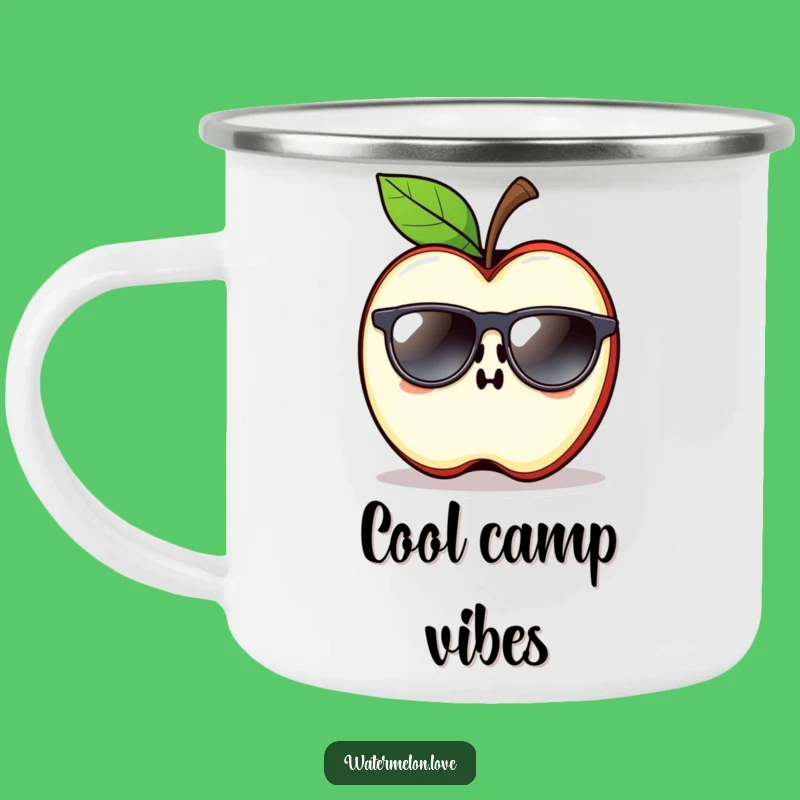 Durable Funny Apple Slice Sunglasses Camping Mug - Cool Adventures!