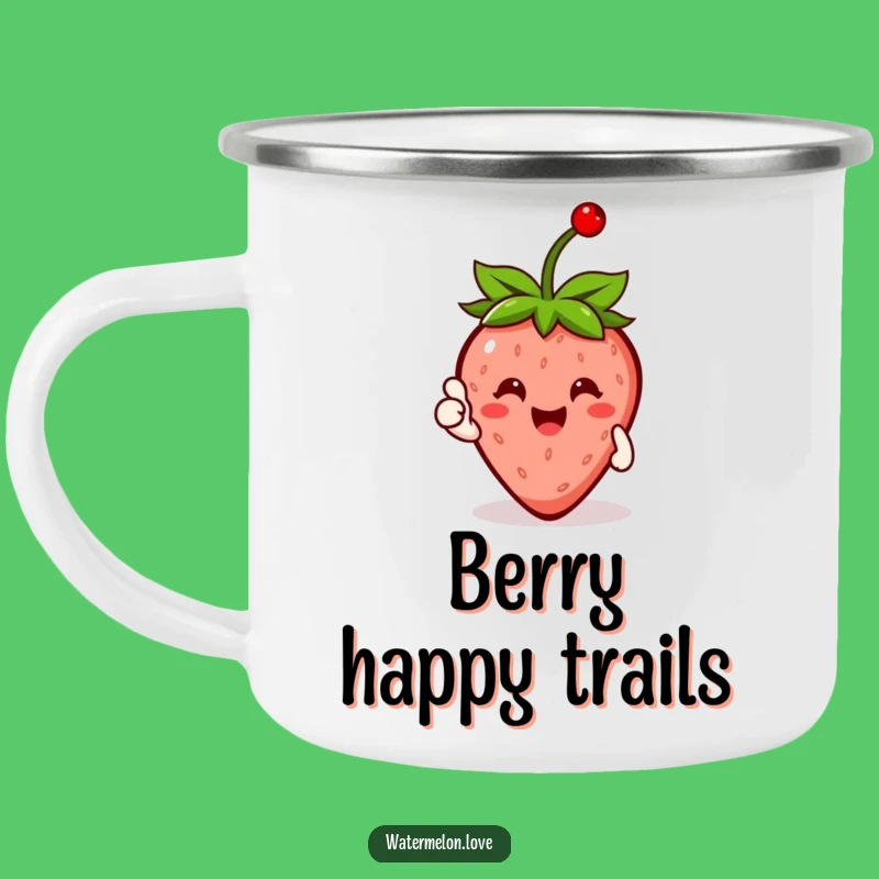 Durable Funny Strawberry Thumbs Up Camping Mug - Adventure Fuel!