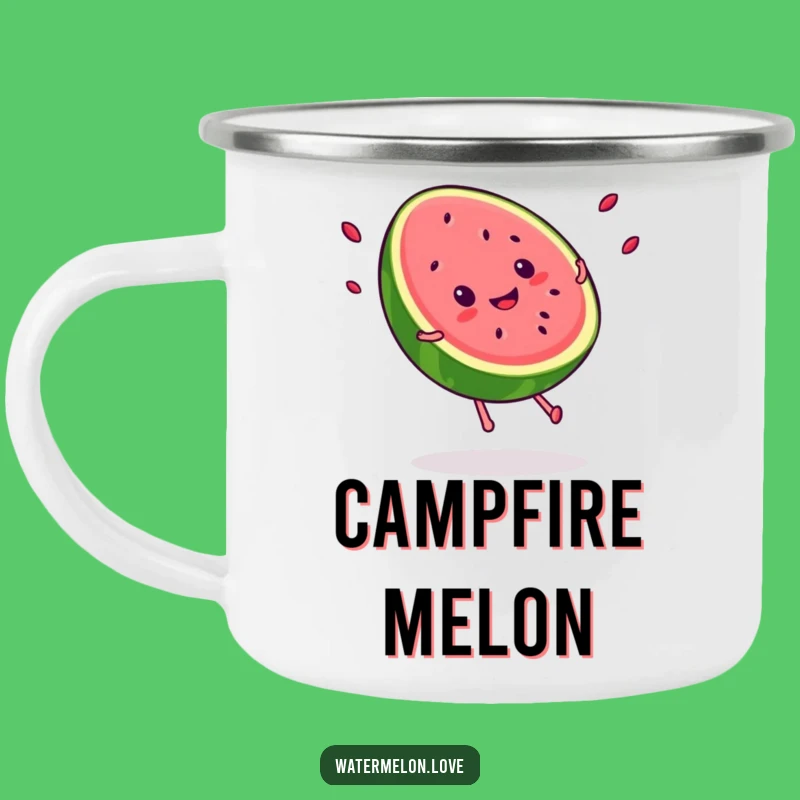 Funny Kawaii Watermelon Camping Mug: Outdoor Summer Fun, Quirky Funny Gift!