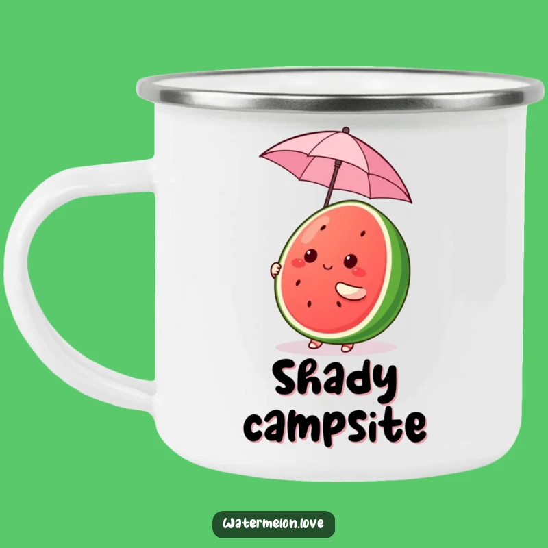 Funny Kawaii Watermelon Camping Mug - Umbrella Balance - Outdoor Fun Funny Gift