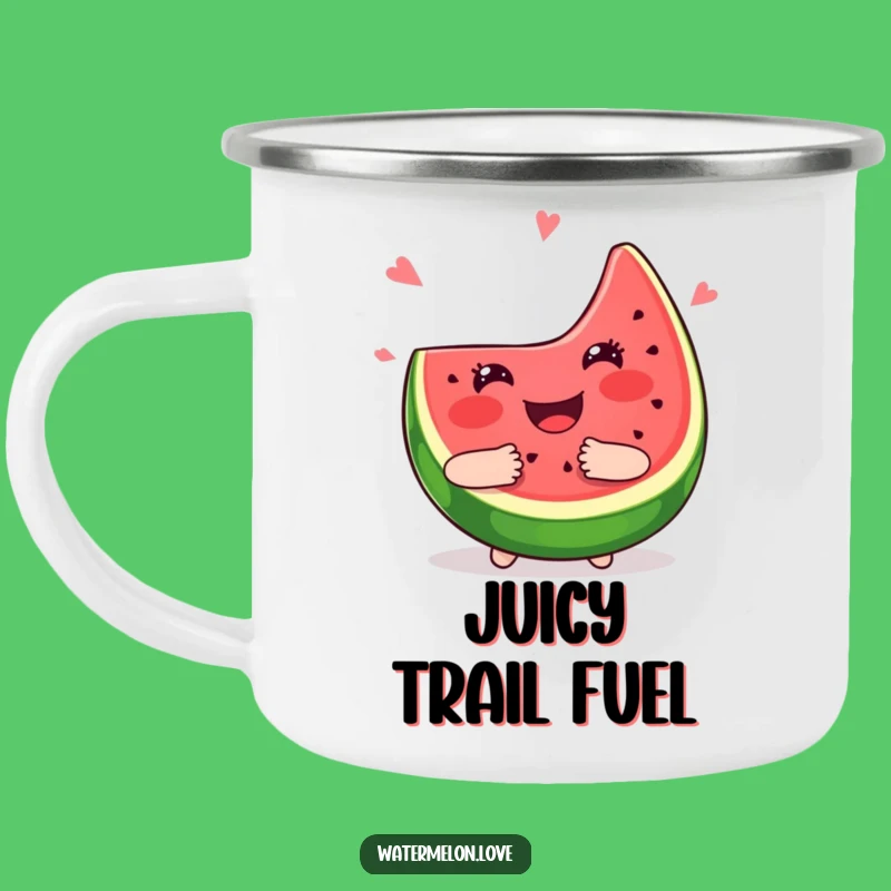 Funny Kawaii Watermelon Hug Camping Mug - Adventure with Fruity Joy!