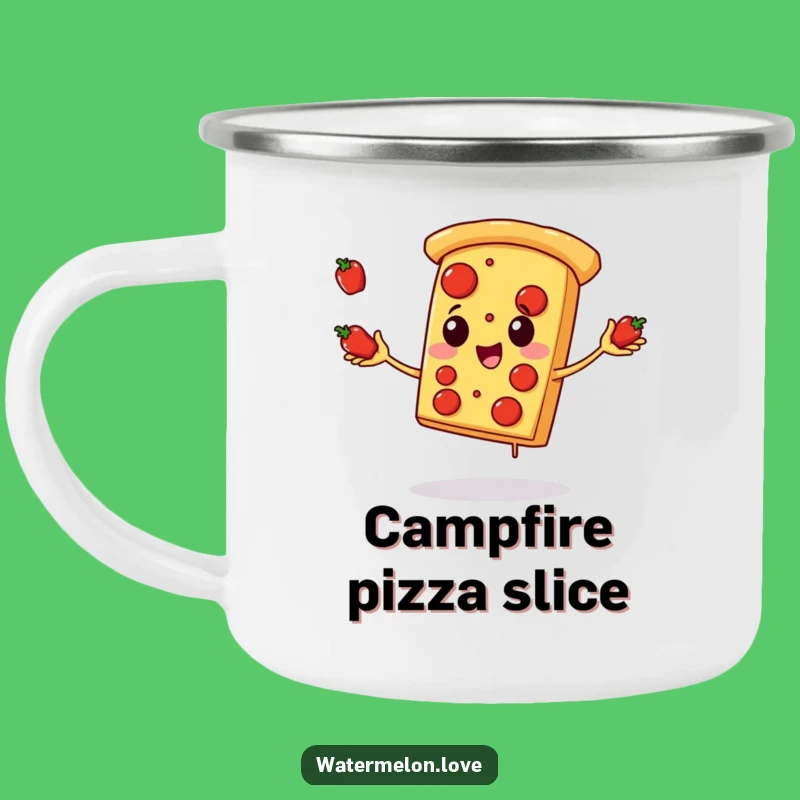 Funny Pizza Camping Mug: Juggling Adventures, Perfect Funny Gift Outdoors
