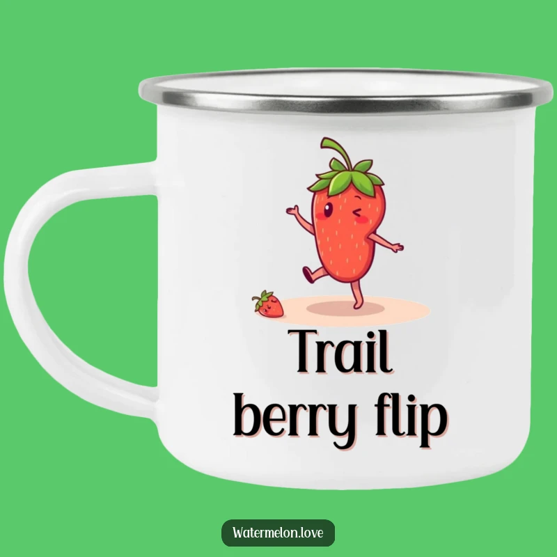 Funny Strawberry Camping Mug: Cartwheel Adventures, Perfect Funny Gift for Outdoors