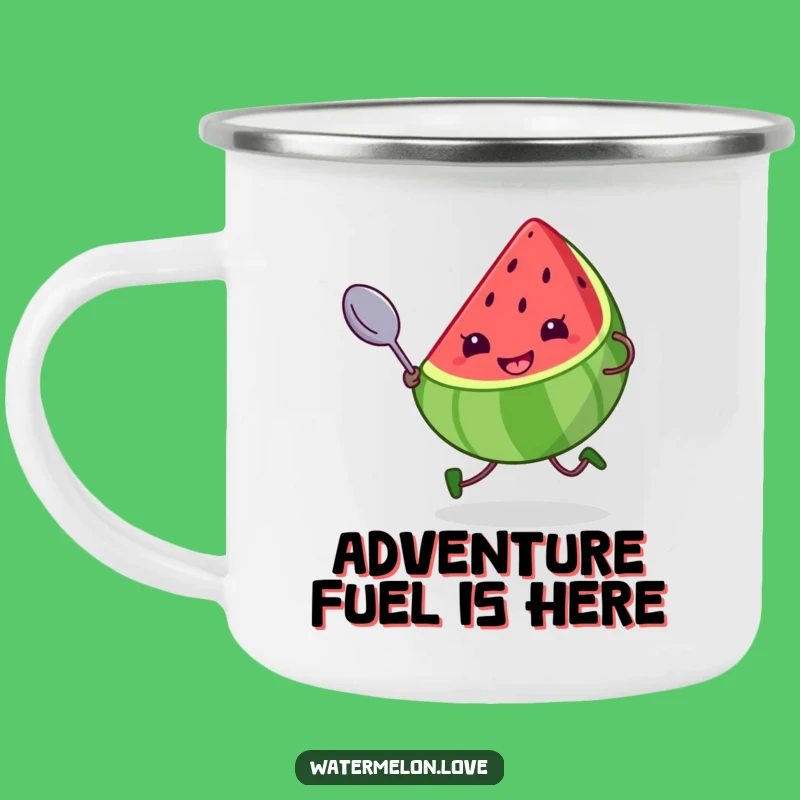 Funny Watermelon Camp Mug - Cheeky Slice Runner, Durable & Humorous Outdoor Gift