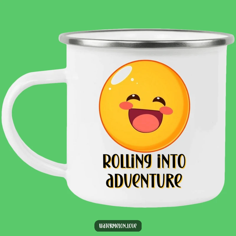 Funny Laughing Orange Camping Mug: Cheerful Outdoor Companion Gift