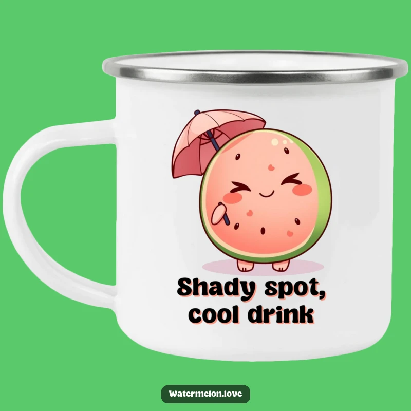 Funny Mischievous Watermelon Camping Mug: Outdoor Wink, Ideal Funny Gift