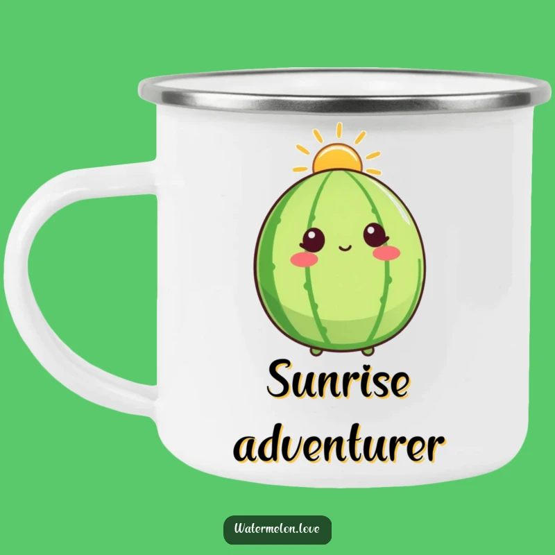Funny Sunshine Watermelon Camping Mug: Outdoor Fun with Hilarious Fruit Aura