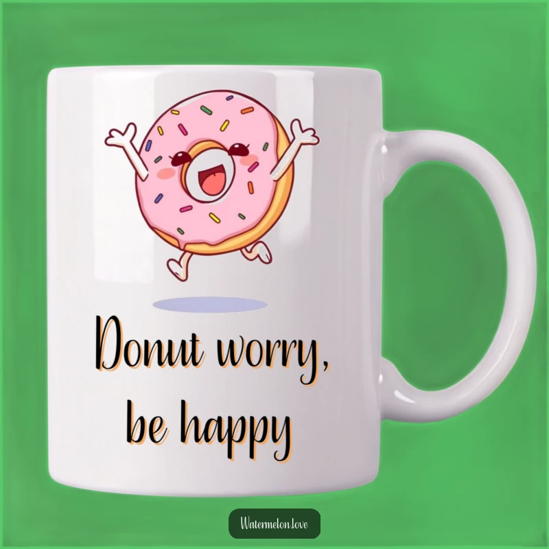 Funny Donut Leap Mug: Joyful Bites and Happy Mornings Gift