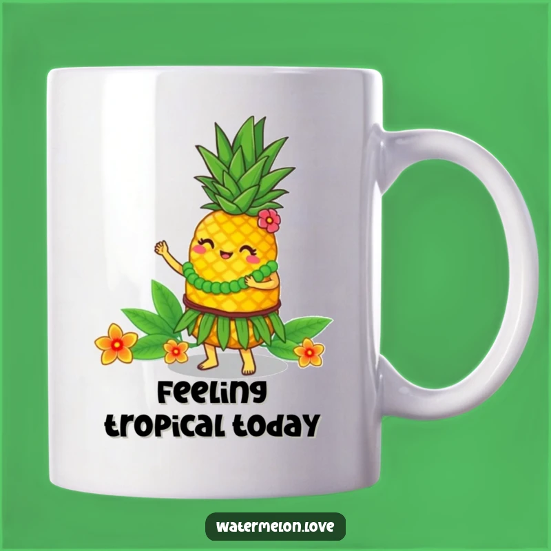 Funny Hula Pineapple Mug: Tropical Dancer Fruit, Perfect Hilarious Gift!