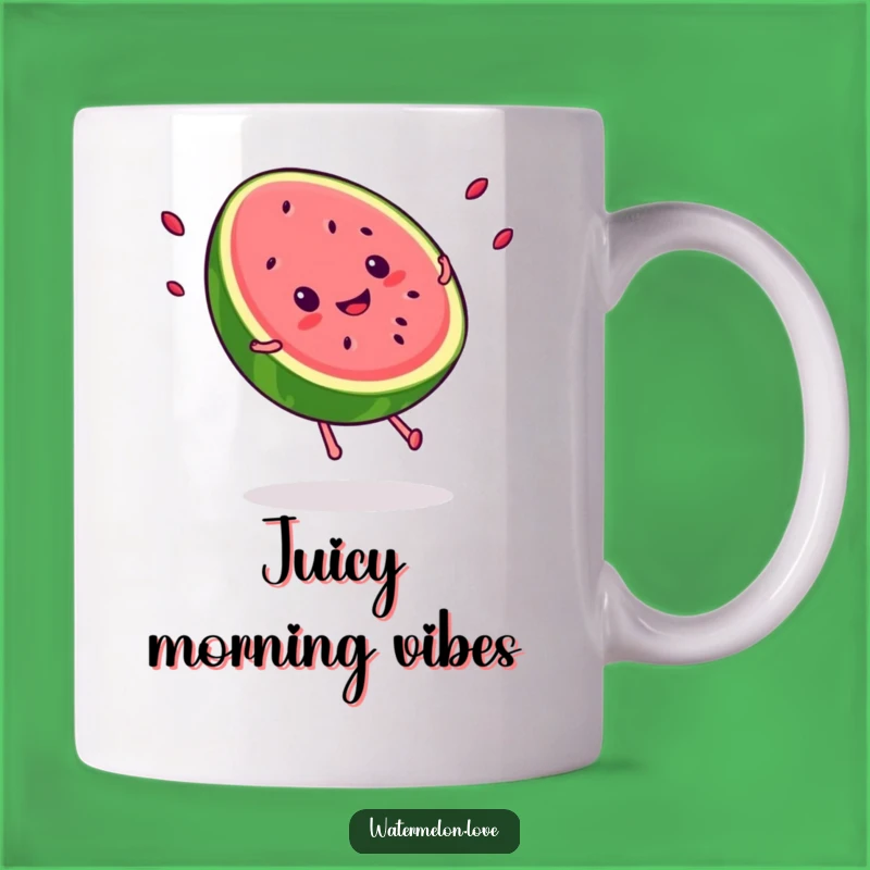 Funny Kawaii Watermelon Mug: Cartwheel Fun, Perfect Summer Gift!