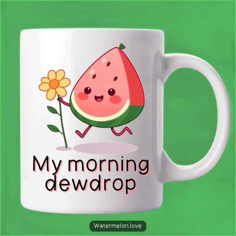 Funny Kawaii Watermelon Mug: Happy Skipping Fruit, Perfect Gift for a Jolly Friend