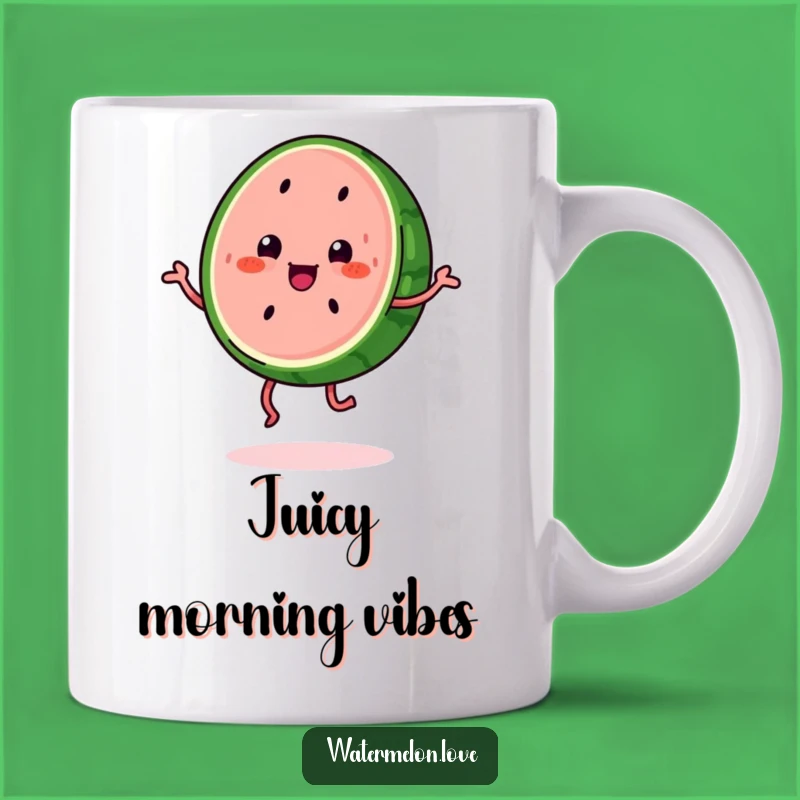 Funny Kawaii Watermelon Mug: Joyful Jigging Fruit Fun, Perfect Funny Gift