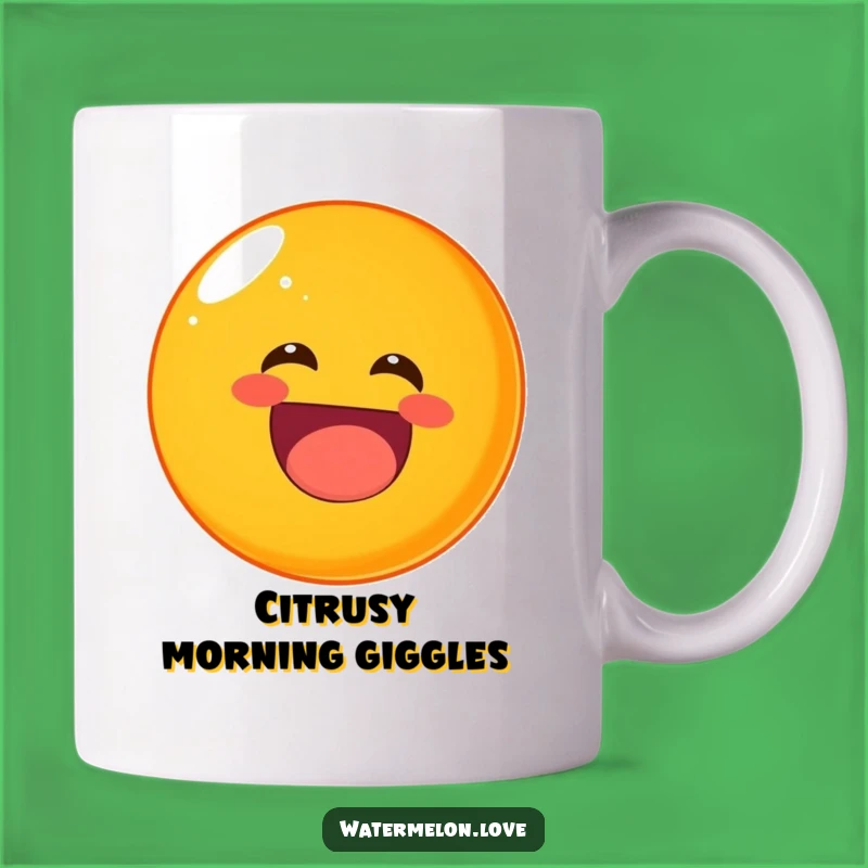 Funny Laughing Orange Mug: Rolling Fruit Art, Perfect Joyful Gift