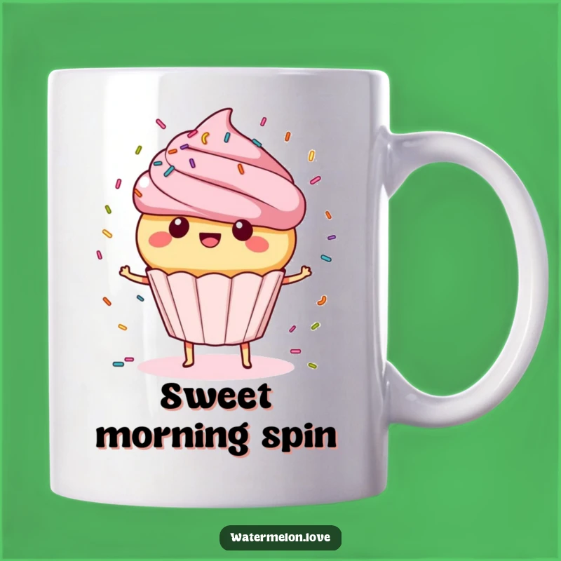 Funny Spinning Cupcake Mug: Happy Dessert Lover, Perfect Hilarious Gift!