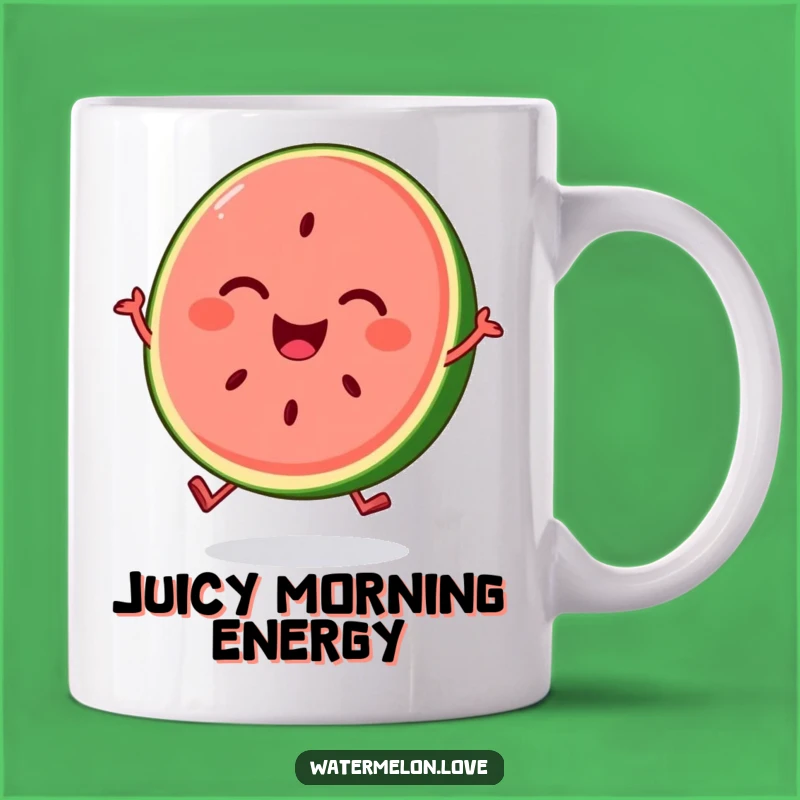 Funny Watermelon Slice Joyful Bounce Mug: Happy Fruit Gift