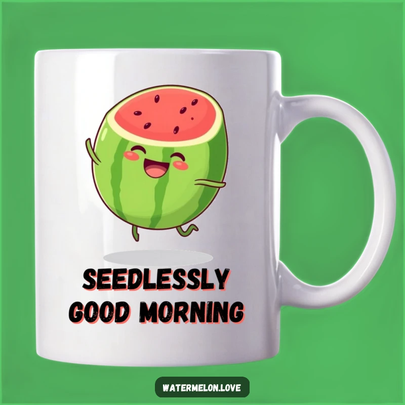 Funny Watermelon Slice Mug: Bouncing with Joy, Perfect Funny Gift for Fruit Lovers