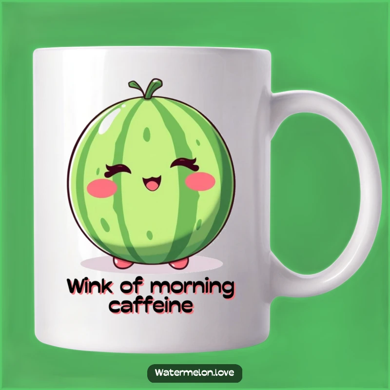Funny Winking Watermelon Mug: Playful Fruit Art, Perfect Cheerful Gift