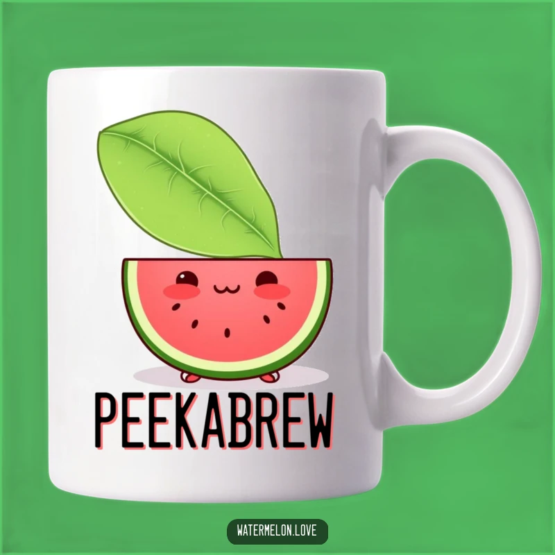 Funny Kawaii Watermelon Slice Mug: Shy & Cute Fruit Peek Gift