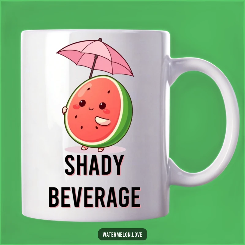 Funny Kawaii Watermelon Mug - Balancing Umbrella - Whimsical Fruit Gift for Fun Lovers