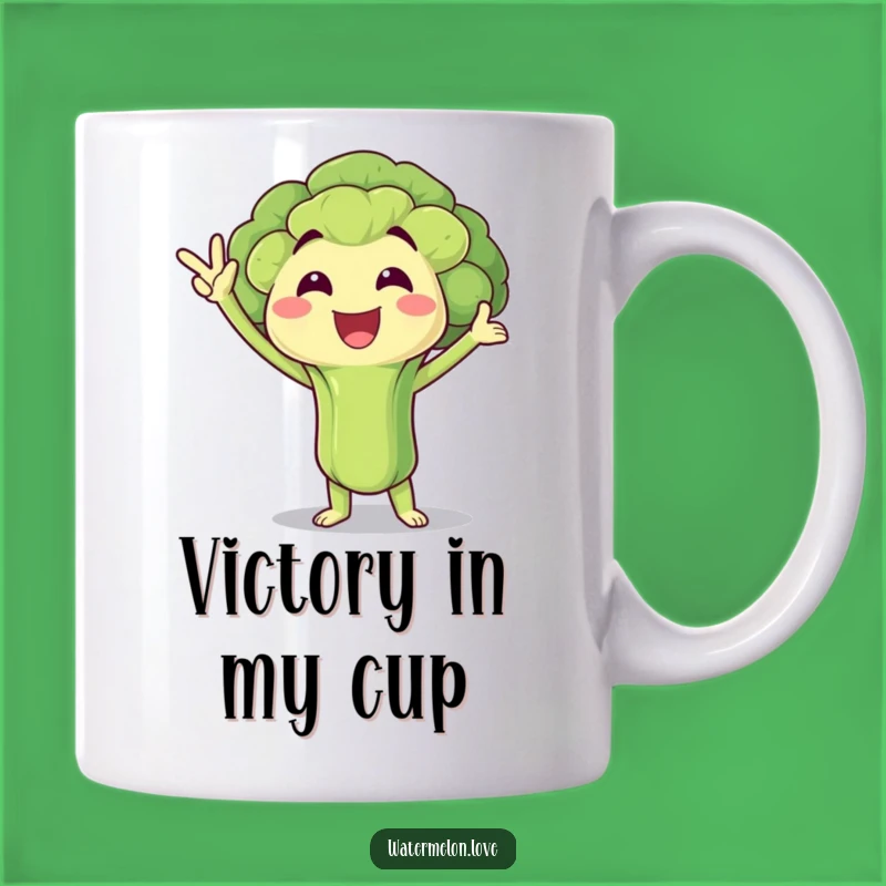 Funny Victory Broccoli Mug: Healthy Champ Veggie, Perfect Hilarious Gift!