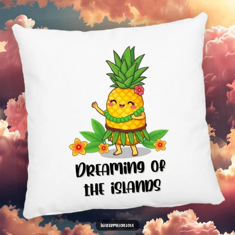 Funny Pillow: Pineapple fruit character dancing gracefully, soft and comforting, a cute funny gift.