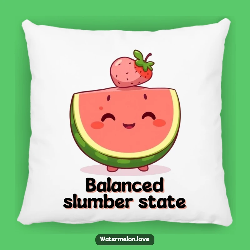 Happy Watermelon & Berry Balancing Pillow - Cozy Fruit Friendship Accent Gift - Funny