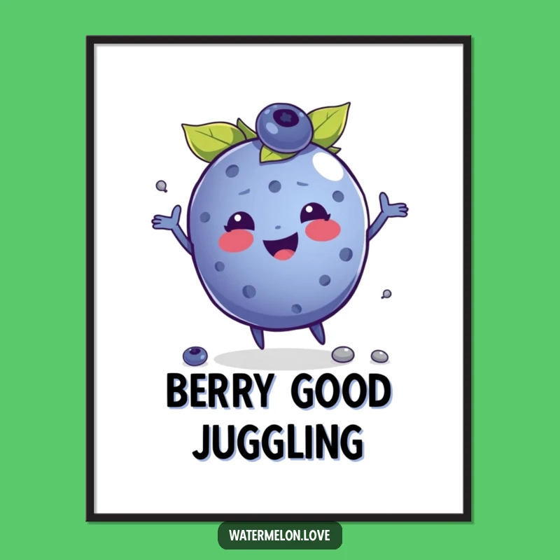 Funny Blueberry Juggling Digital Art - Instant Joy for Your Walls!