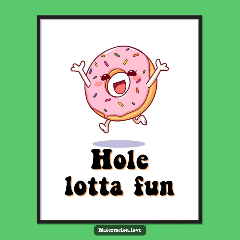 Funny Donut Leap Digital Art: Instant Joyful Decor