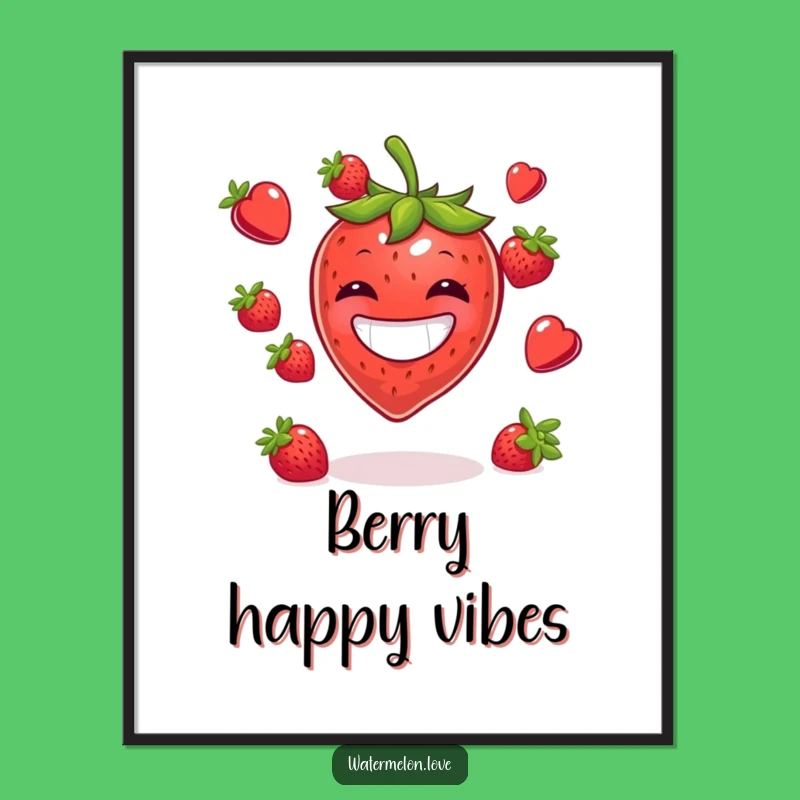 Funny Strawberry Juggling Berries Digital Art: Instant Joy for Your Walls