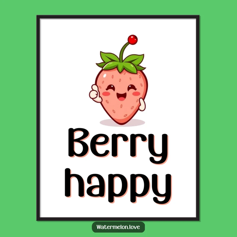 Funny Strawberry Thumbs Up Digital Art - Instant Fruity Cheer!