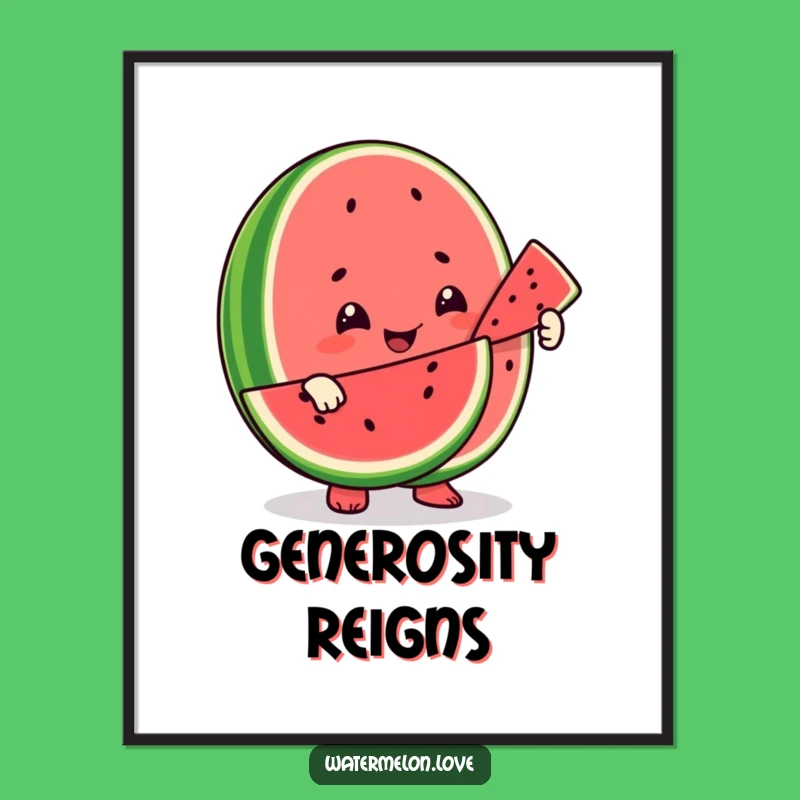 Funny Sharing Watermelon Digital Art: Instant Hilarious Fruit Decor for Friendship