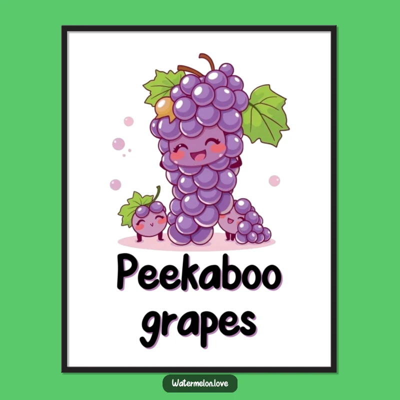 Funny Giggling Grape Digital Art: Instant Playful Vibes - Perfect Funny Gift