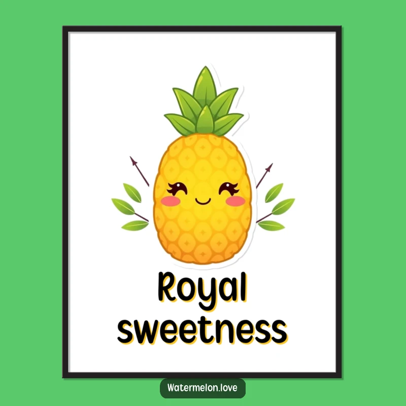 Funny Pineapple Crown Digital Art - Instant Tropical Vibes!