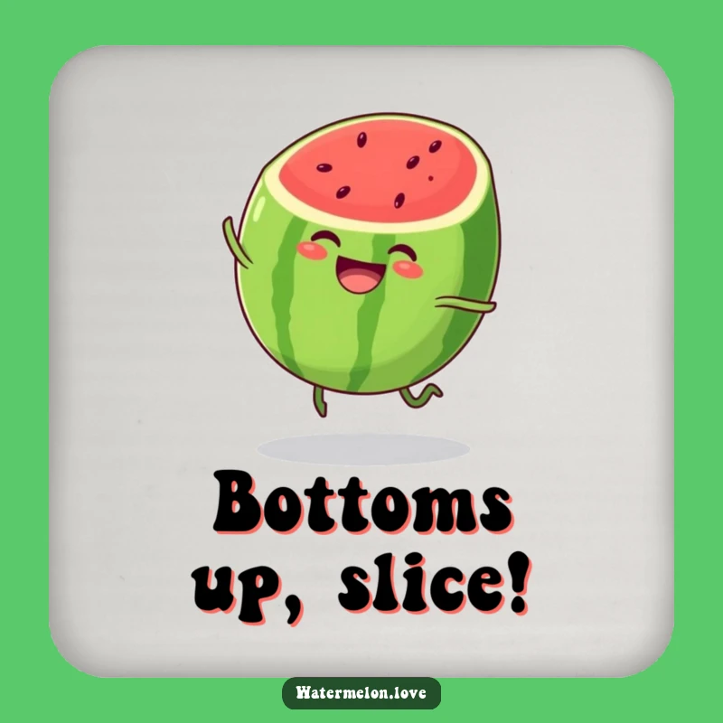Funny Watermelon Coaster: Bouncing Drink Protector, Chic Funny Gift for Tabletops