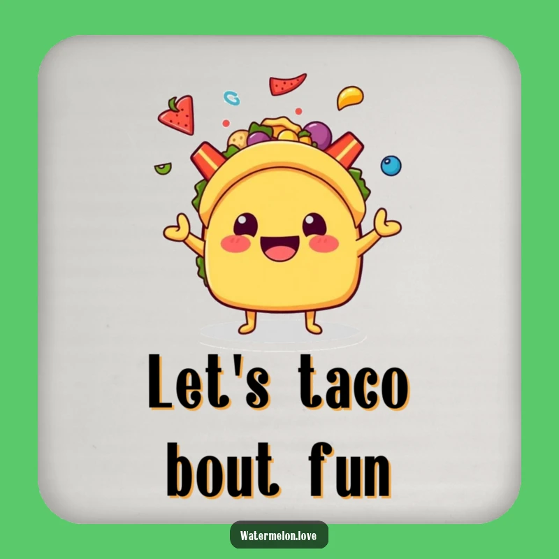 Funny Kawaii Taco Juggling Coaster: Protect Surfaces with Fiesta Flair