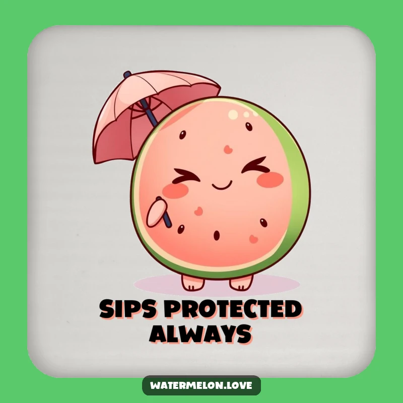 Funny Mischievous Watermelon Coaster: Wink and Protect, Perfect Funny Gift