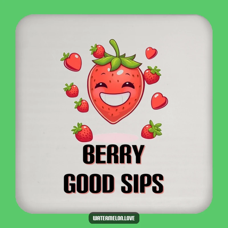 Funny Strawberry Juggling Berries Coaster: Protect Surfaces with a Smile