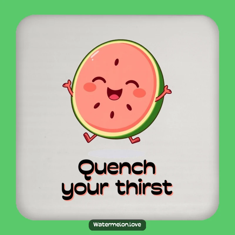 Funny Watermelon Slice Joyful Bounce Coaster: Protect Surfaces with Happy Summer Style