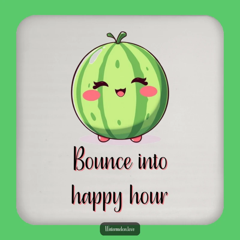 Funny Winking Watermelon Coaster: Protect Surfaces with Playful Charm Gift