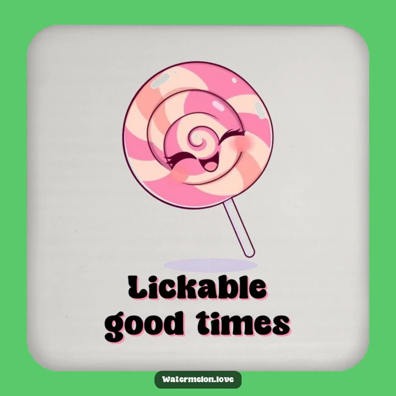 Funny Winking Lollipop Coaster - Protect Surfaces with Sweet Charm!