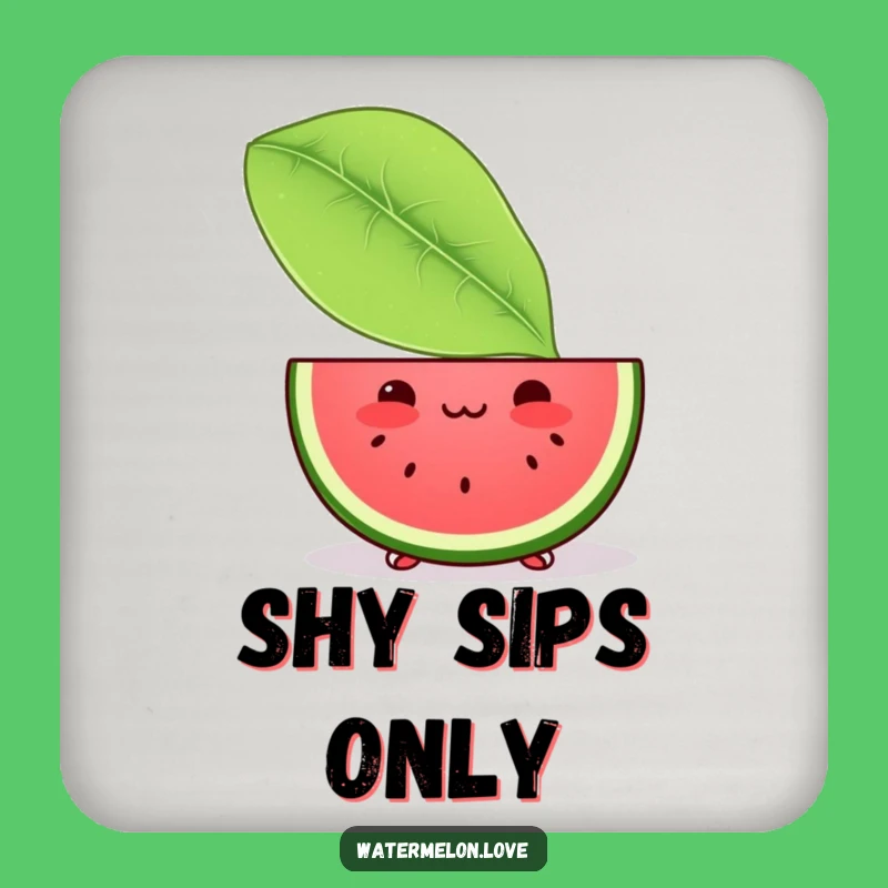 Funny Kawaii Watermelon Slice Coaster: Protect Surfaces Shyly