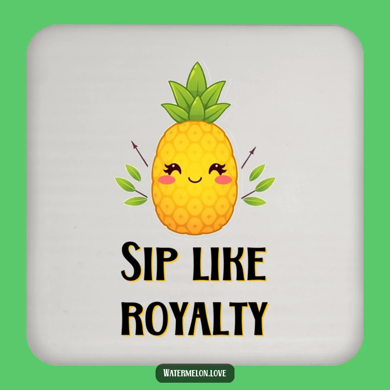Funny Pineapple Crown Coaster - Protect Surfaces with Tropical Flair!